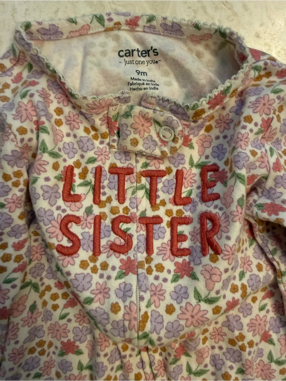 Bundle of 6 Baby Girl Cotton 2-Way Zip Sleep & Play Pajamas